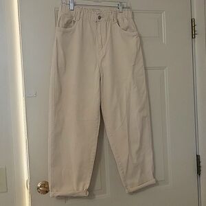 H&M cream baggy jeans - size 12